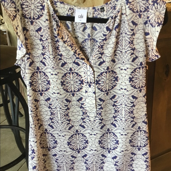 CAbi Flutter Sleeve Blouse #3074 - Picture 3 of 4